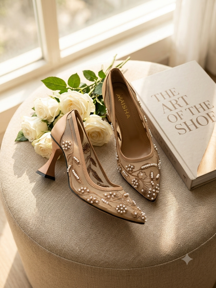 Blush Embroidery Mules MM - 232