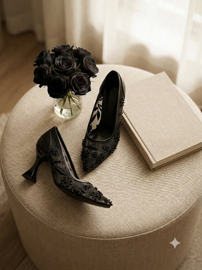Blush Embroidery Mules MM - 232