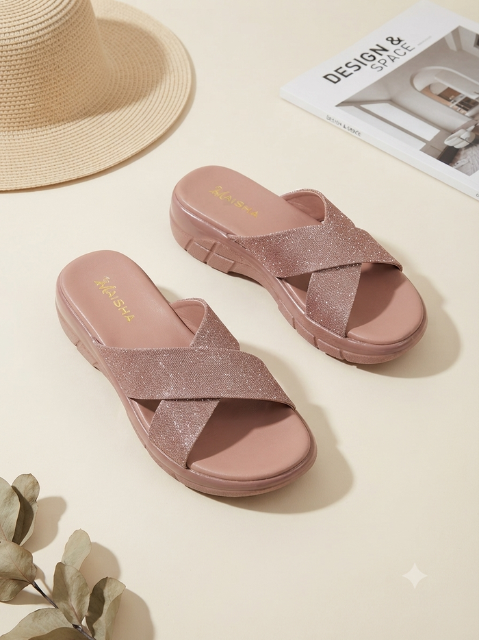 Glitter Strap wedge MP - 514