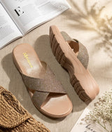 Glitter Strap wedge MP - 514