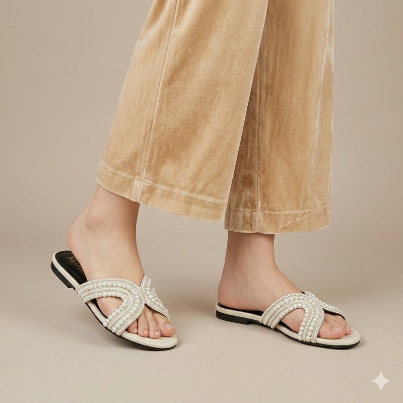 Pearl Cross Strap Flat MF - 123