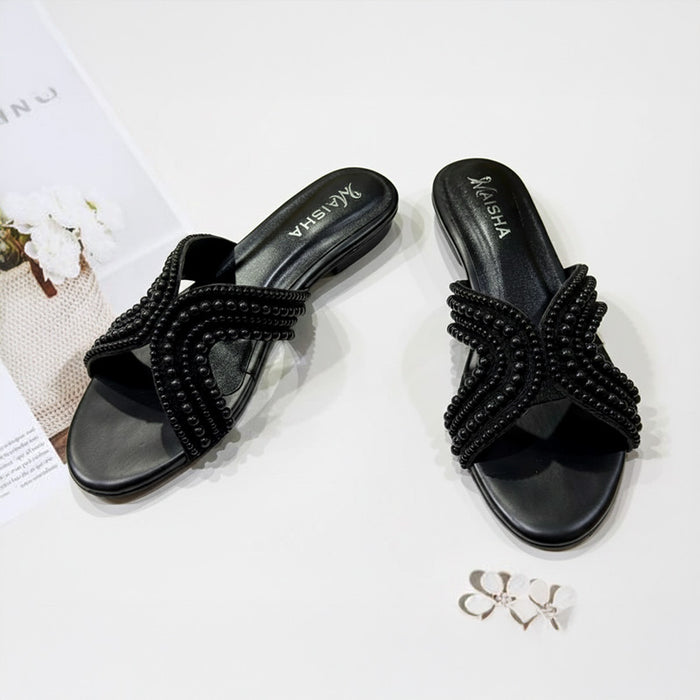 Pearl Cross Strap Flat MF - 123
