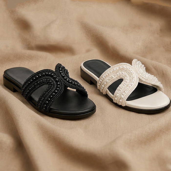 Pearl Cross Strap Flat MF - 123